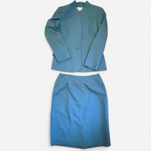 Kasper Teal business suit set teal blazer and teal skirt in Green blue - Picture 7 of 7